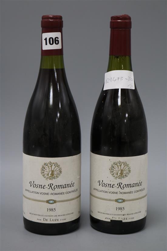 Two bottles of Vosne Romanee, 1985
